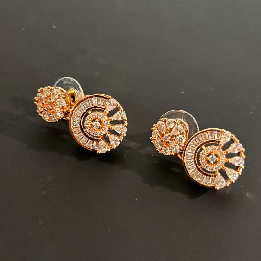 Premium Anti-Tarnish AD CZ Arch Drop Earrings