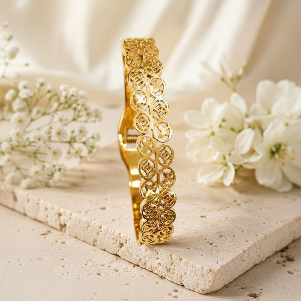 Square version of the gold kada bangle