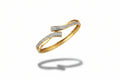 Criss-cross zircon openable kada in gold finish held in hand