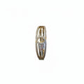 Interlocking circles openable kada with zircon in gold finish held in hand