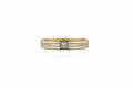 Baguette zircon openable kada with solitaire centre in gold finish held in hand