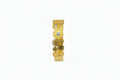 Sunflower motif openable kada with solitaire centres in gold finish held in hand