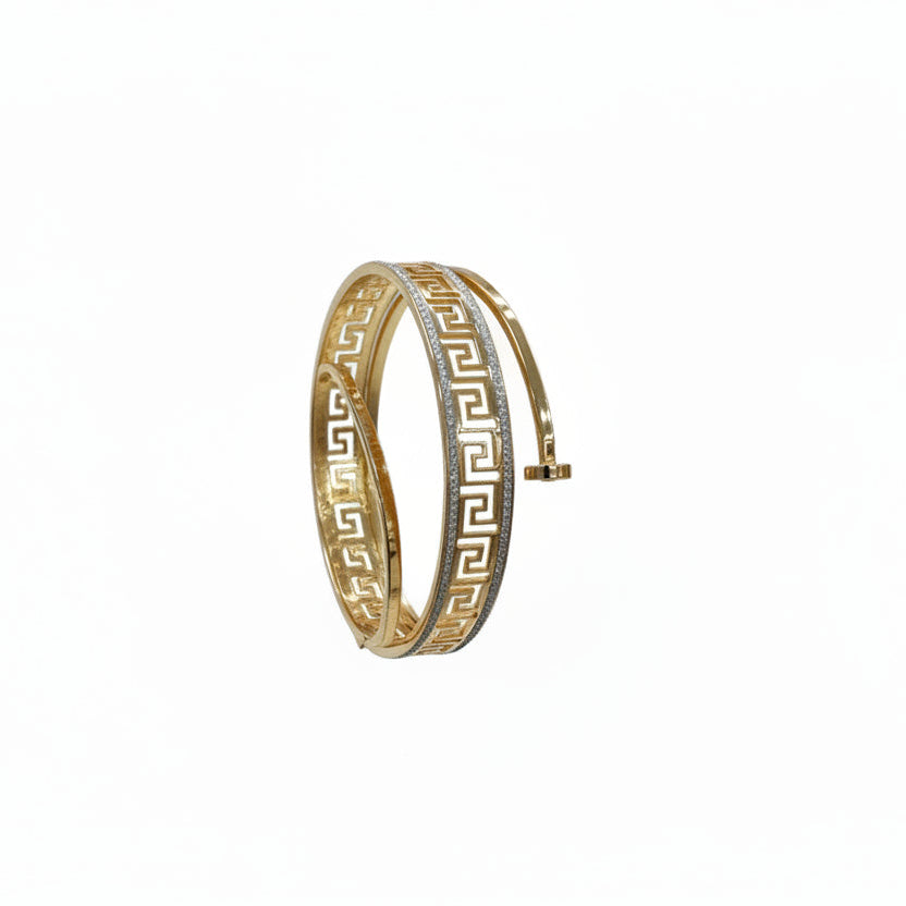 Gold-Tone Geometric Border Kada