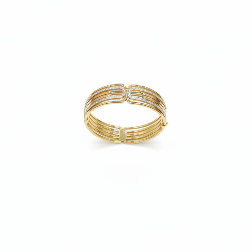 Gold-Tone Multi-Line Textured Kada