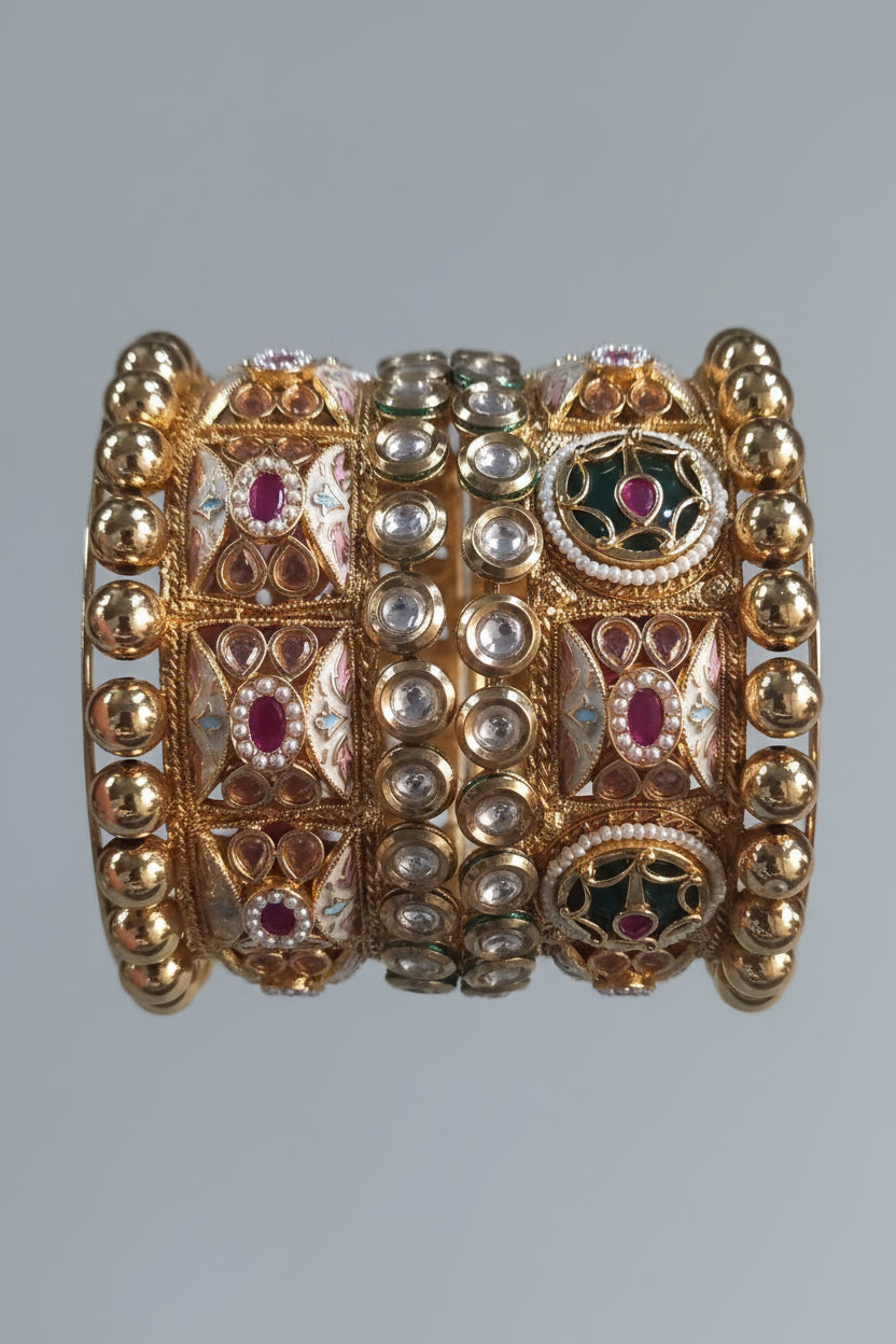 Royal Kundan Meenakari Bangle