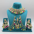Aarohi Multicolour Kundan Choker Necklace Set with Earrings & Maang Tikka