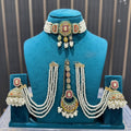 Zoya Pearl Choker Necklace Set with Jhumka Earrings & Maang Tikka