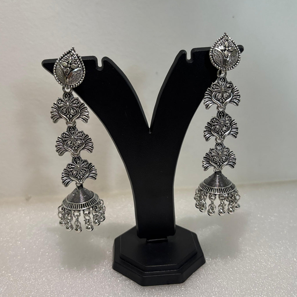 Premium Oxidised Long Jhumka Earrings