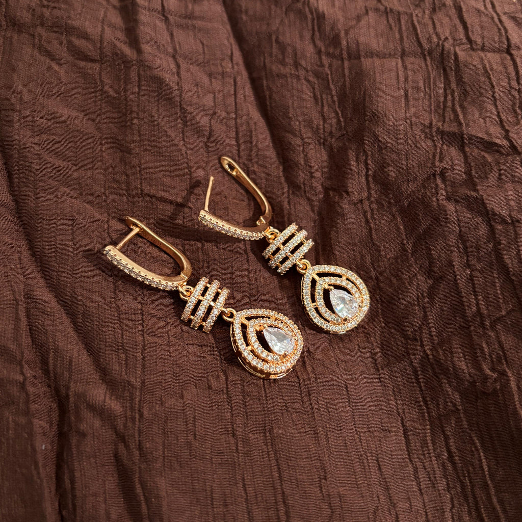 Premium Anti-Tarnish AD CZ Teardrop Drop Earrings