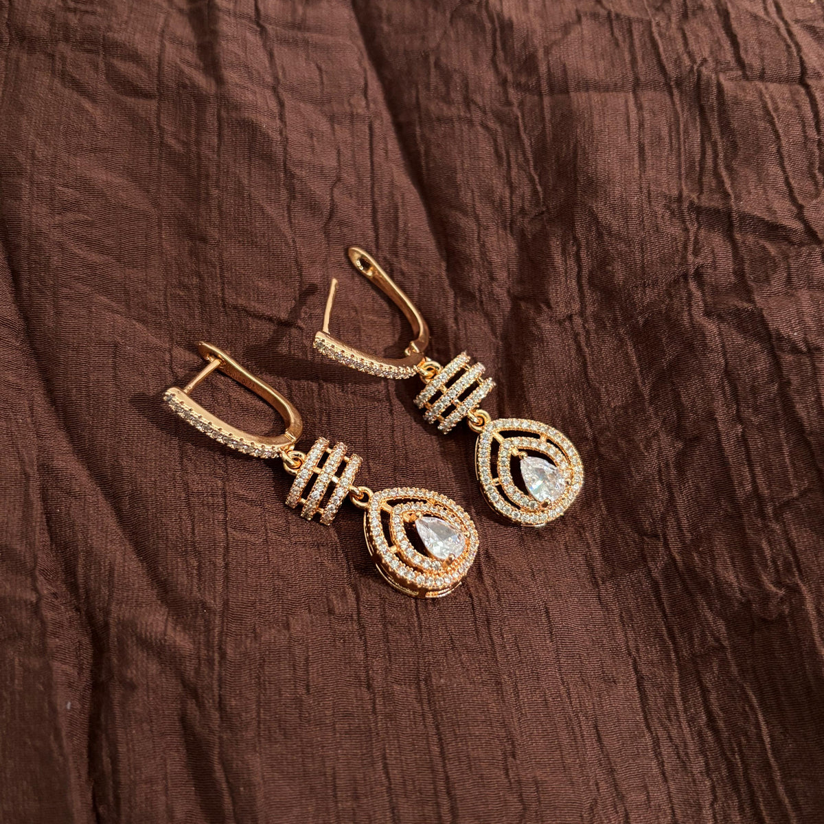Premium Anti-Tarnish AD CZ Teardrop Drop Earrings