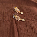 AD CZ Floral Paisley Drop Earrings