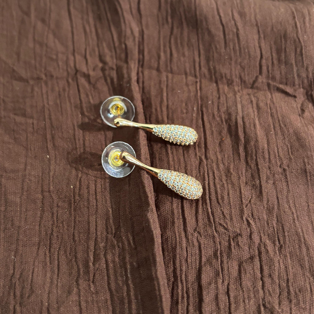 AD CZ Teardrop Drop Earrings