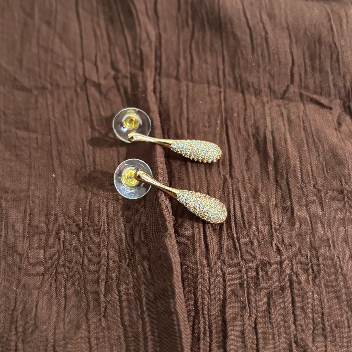 AD CZ Teardrop Drop Earrings